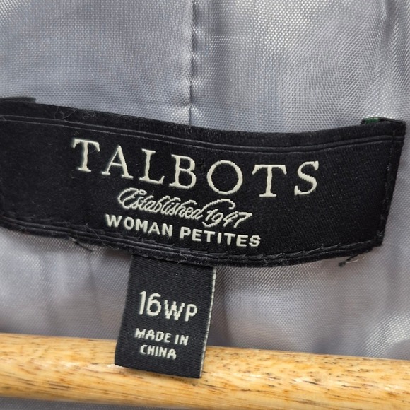 Talbots Woman Petite Tweed Blazer Jacket Light Gray Sz 16P Careerwear Preppy - Picture 6 of 11